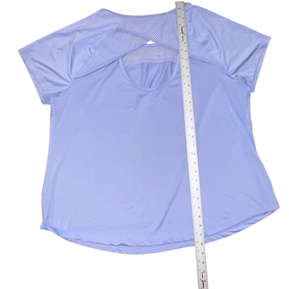 LANE BRYANT LIVI ACTIVE Wicking Mesh Inset Active Tee  - 18/20 Pale Iris - Picture 10 of 12